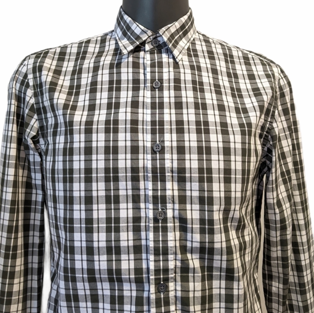 2/$20 Banana Republic Olive Green Plaid Slim Fit Button Front Shirt Medium